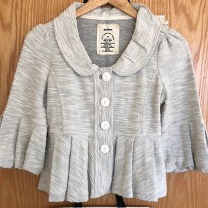 Anthropologie + Allihop Lt. Grey/Cream Blazer - Sz XS